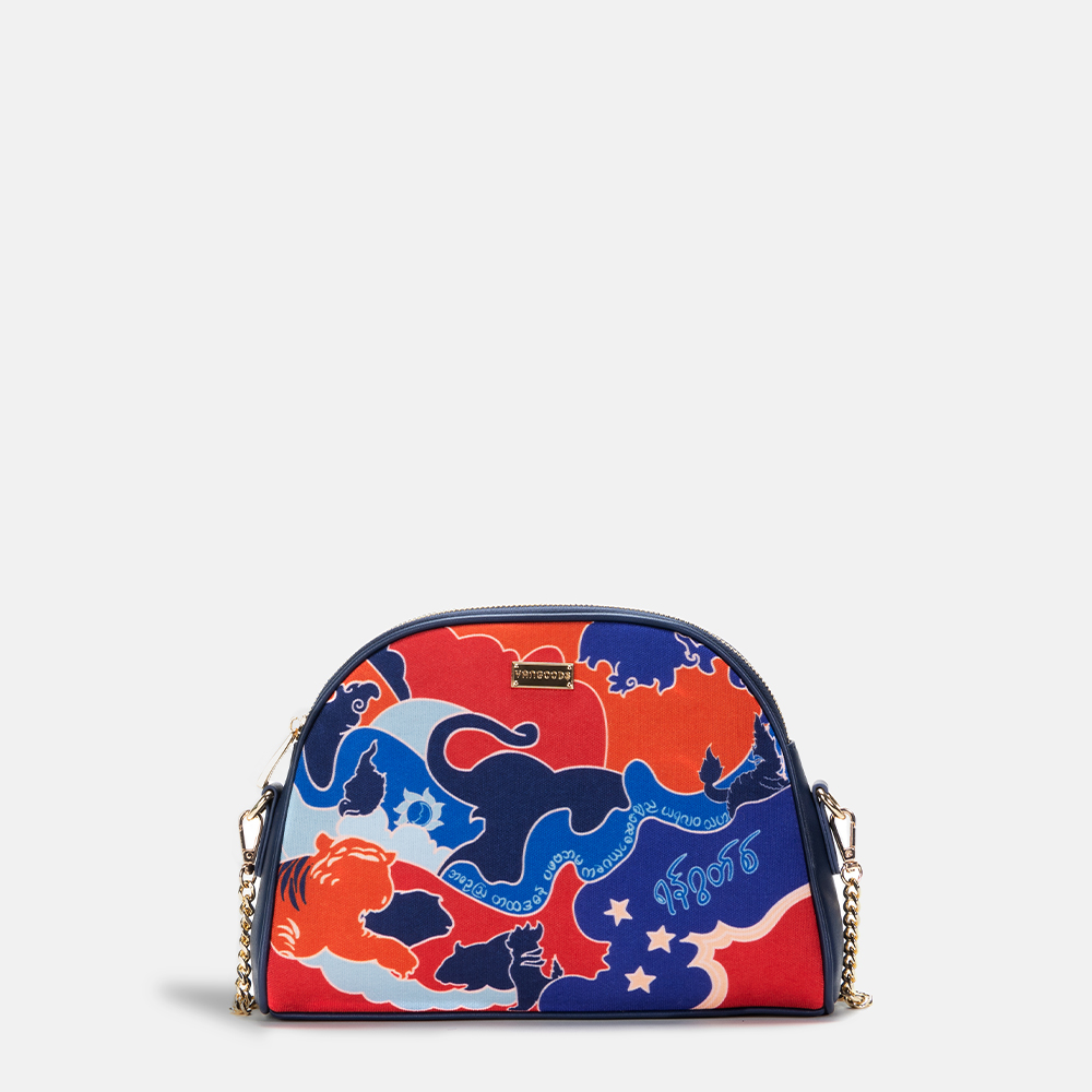 Terra Navy Chain Cross Bag Front