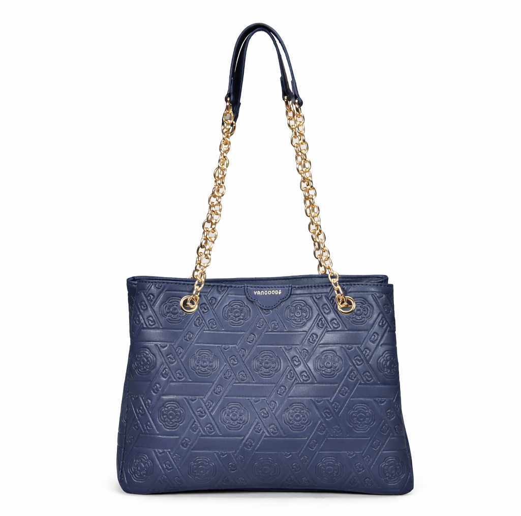 Myat Lay Ngone Midnight Blue Chain Tote Bag